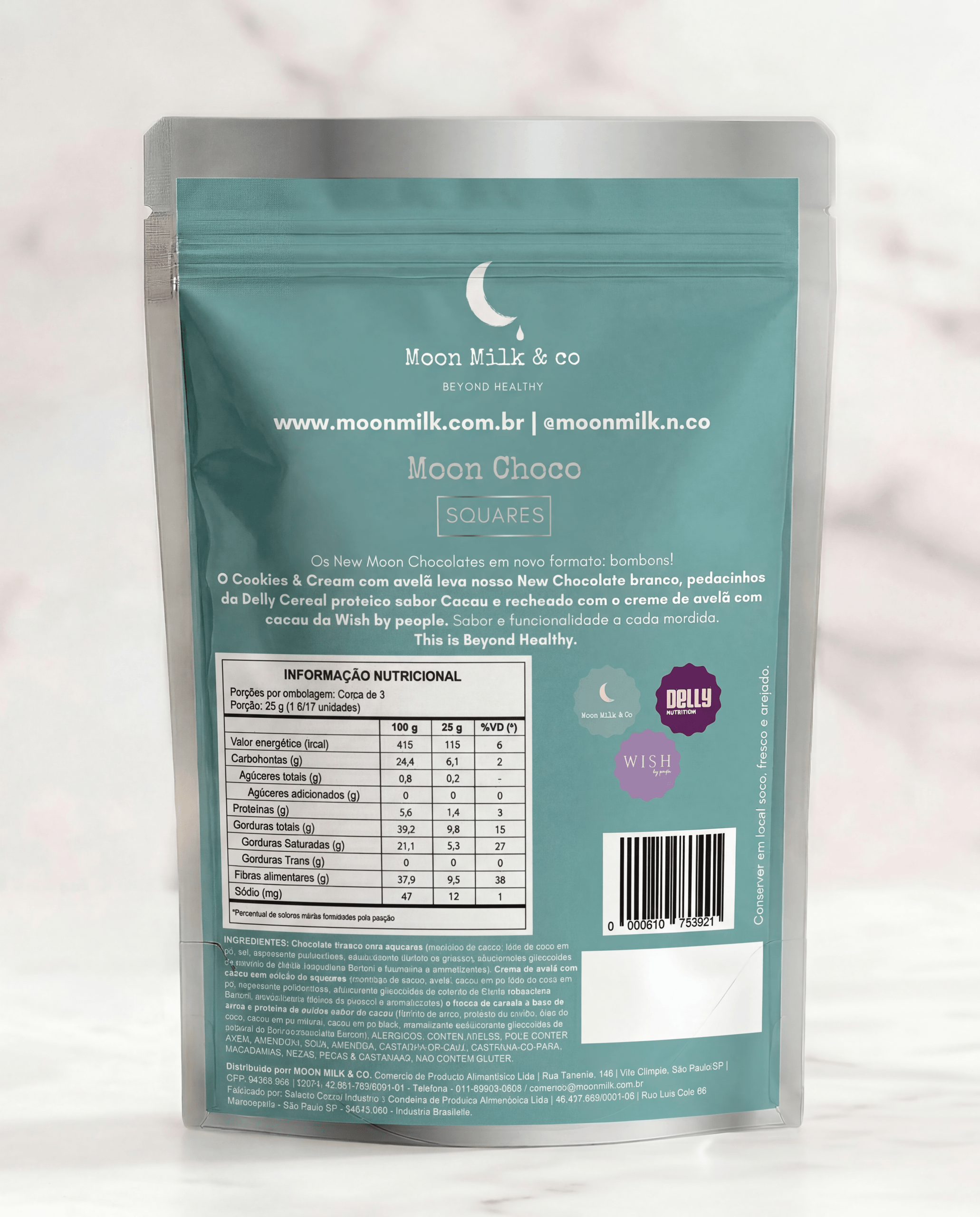 Moon Choco Squares - Cookies & Cream com Avelã - Imagem 3